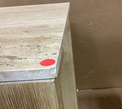Open Box: Travertine Square Side Table (21") - Fog