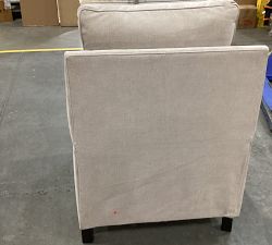 Open Box: Tyler Square Arm Tall Recliner without Nailheads (42") - Performance Brushed Basketweave Sand, Espresso