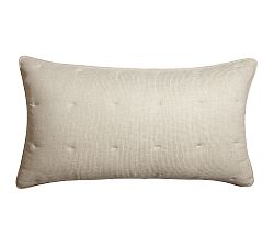 Open Box: European Flax Linen Tufted Waffle Comforter Shams, King, Set of 2 - Dark Flax