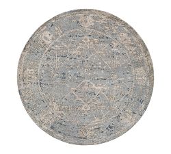 Open Box: Cascade Hand-Tufted Wool Rug, 6' Round - Mineral Blue