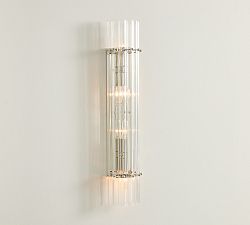 Open Box: Mallory Crystal Double Sconce (27") - Polished Nickel