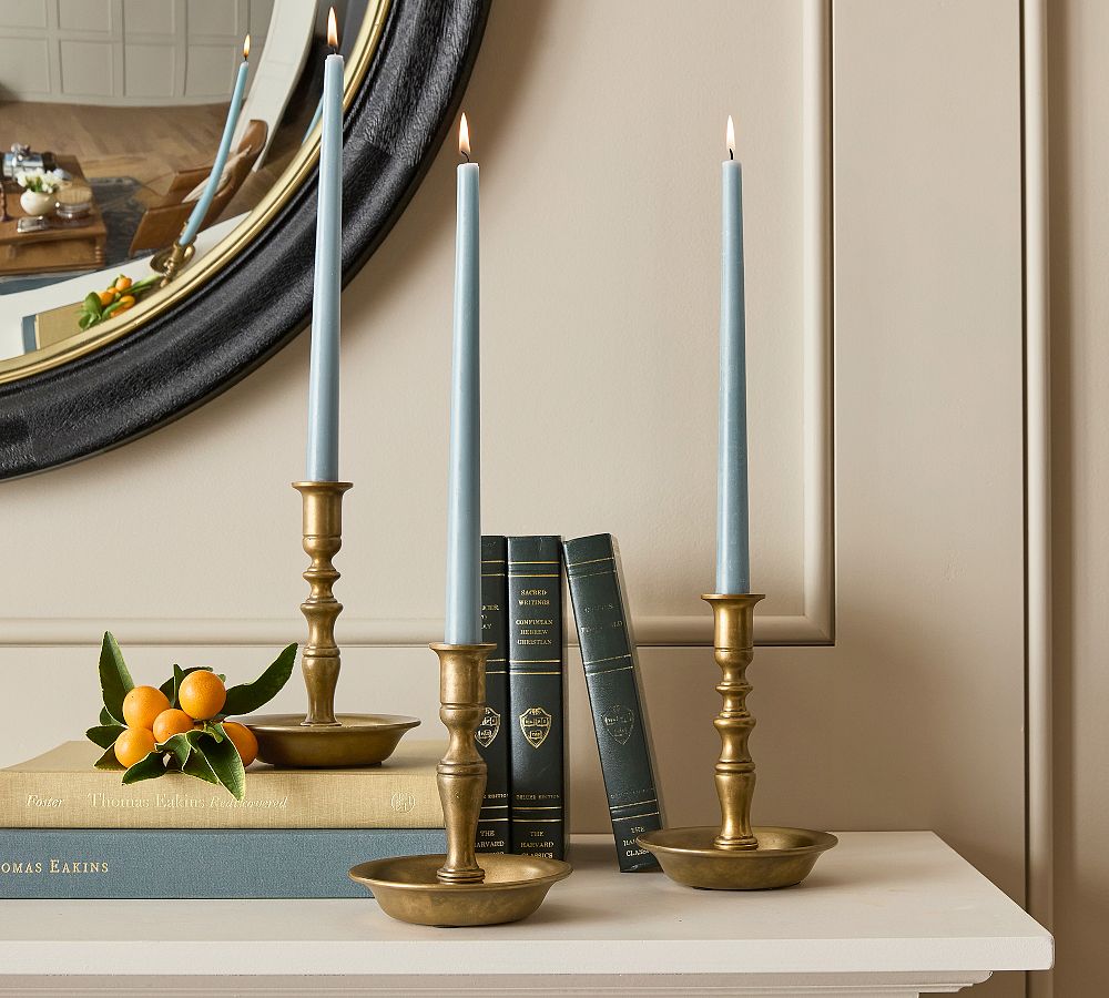 Chris Loves Julia Brass Candlestick With Bowl