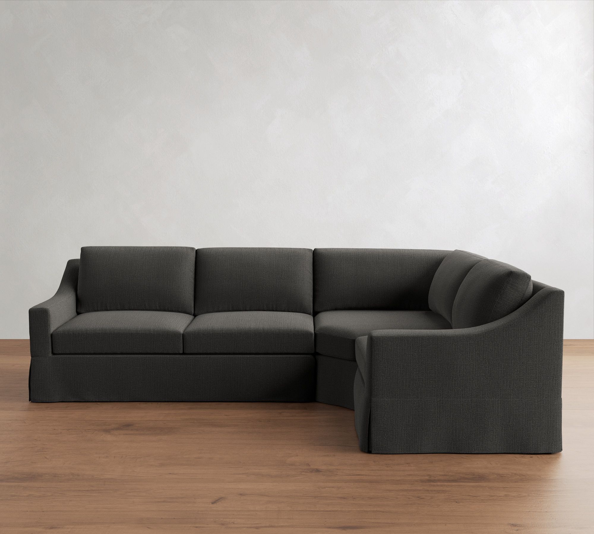 York Slope Arm Slipcovered 3-Piece Wedge Sleeper Sectional (117") - thumbnail 8