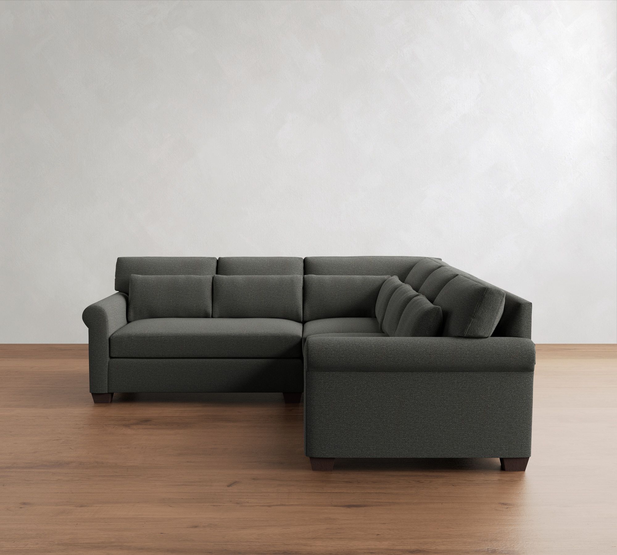 York Roll Arm Deep Seat 3-Piece L-Shaped Sectional (99")