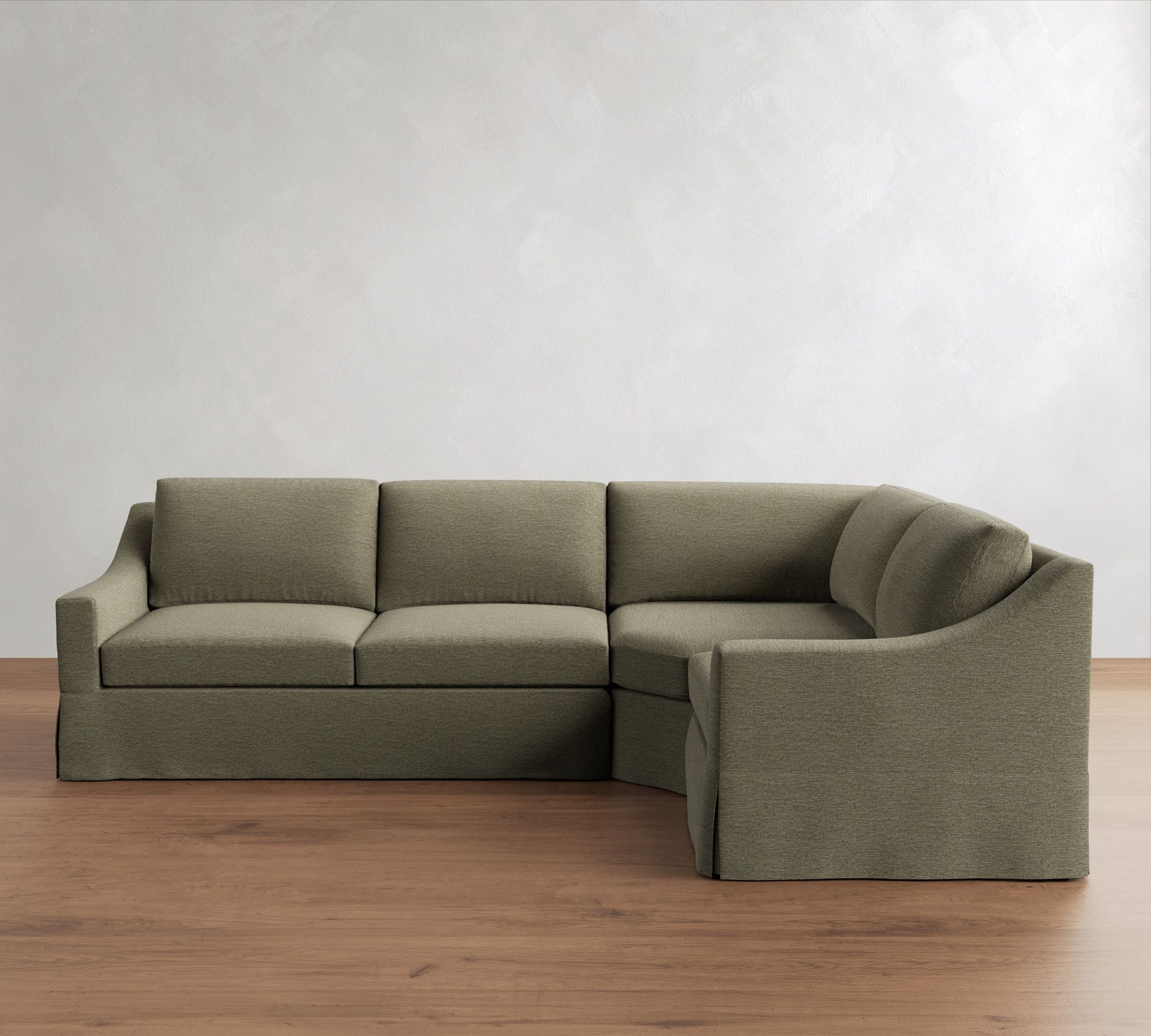 York Slope Arm Slipcovered 3-Piece Wedge Sleeper Sectional (117") - thumbnail 5