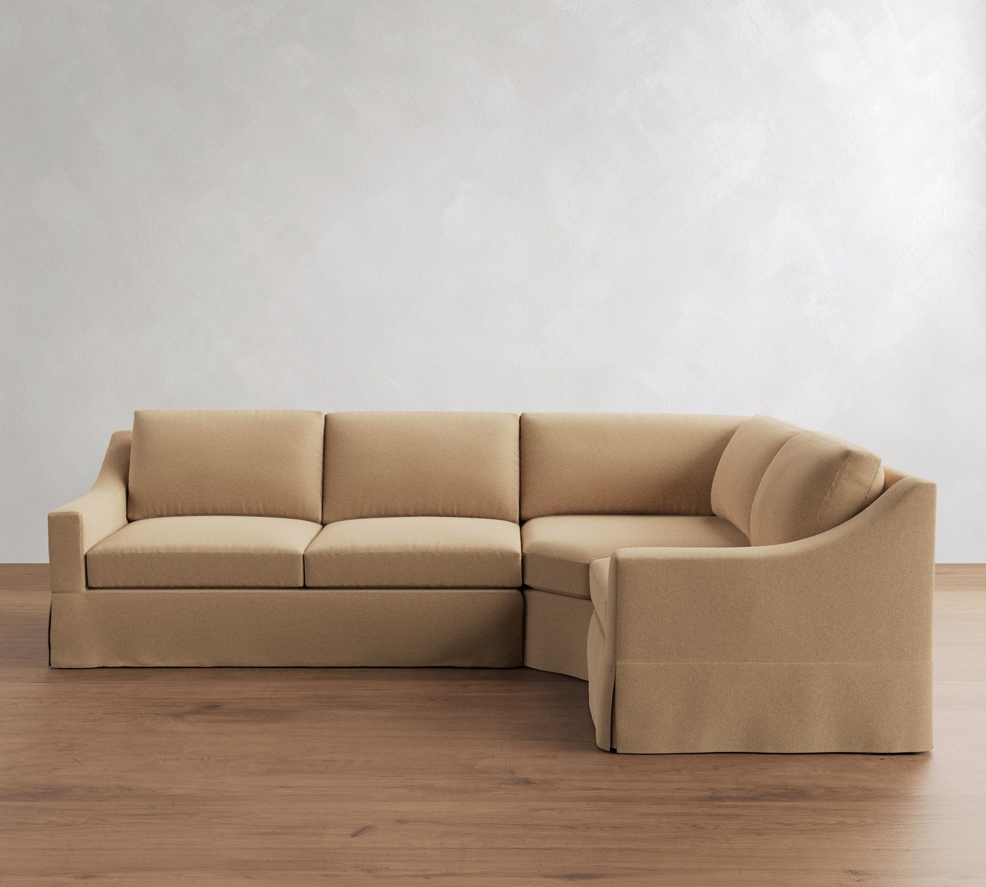 York Slope Arm Slipcovered 3-Piece Wedge Sleeper Sectional (117") - thumbnail 9