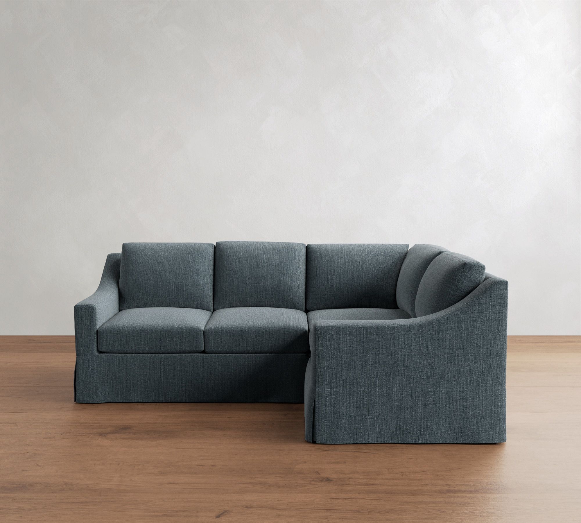 York Slope Arm Slipcovered 3-Piece Sectional (92")