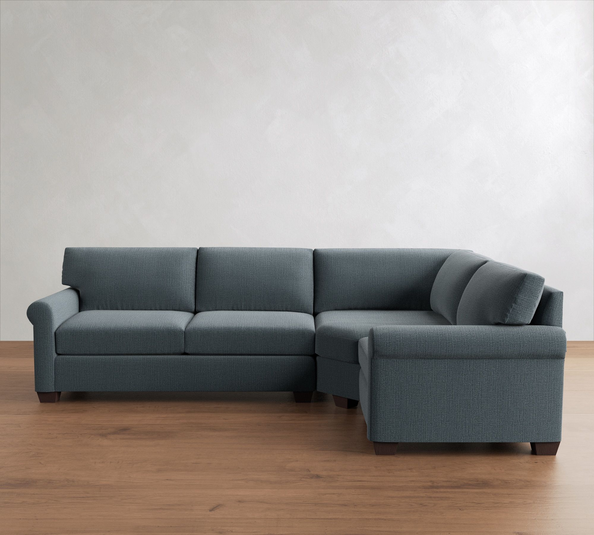 York Roll Arm 3-Piece Wedge Sleeper Sectional (119") - thumbnail 8