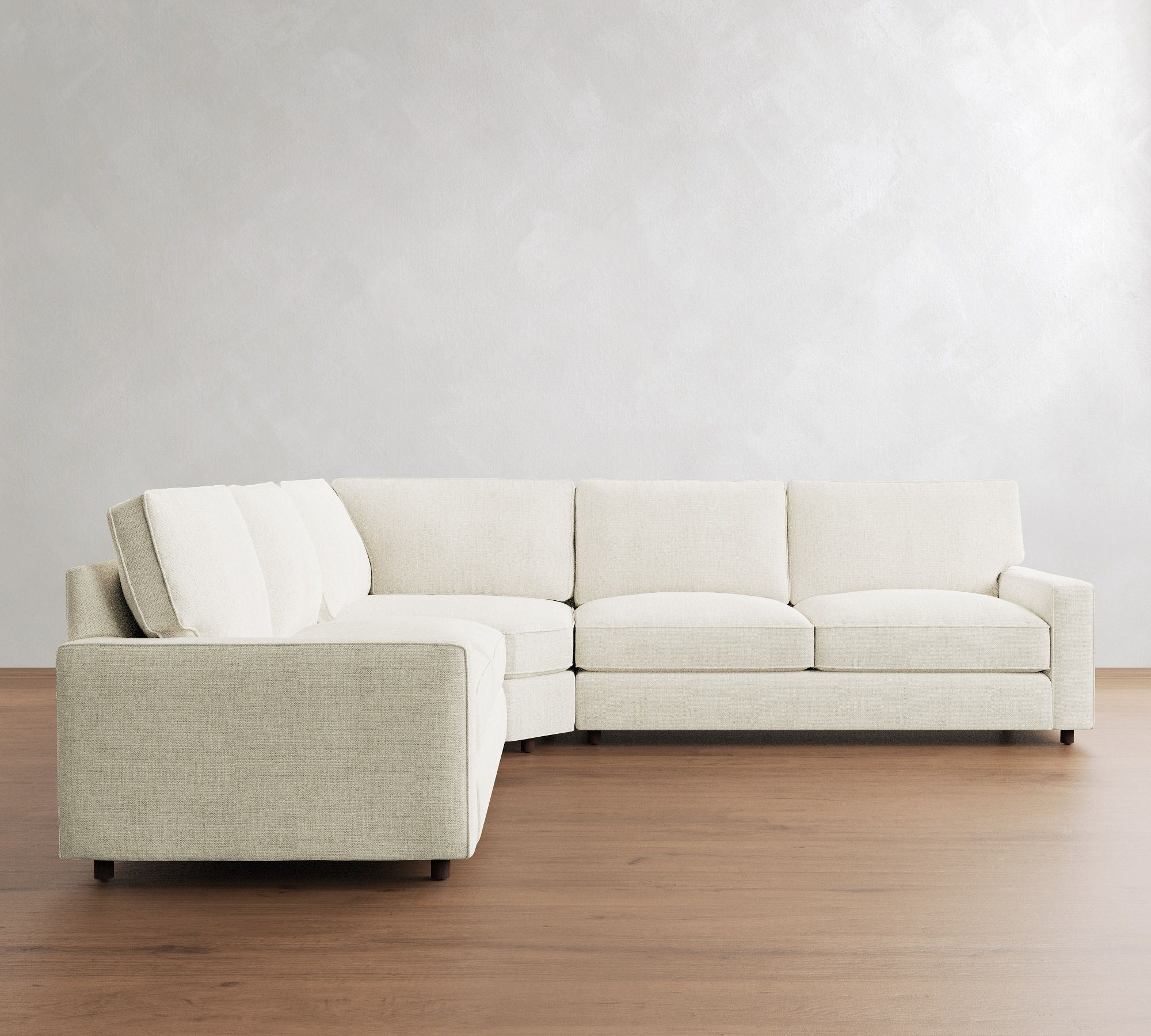 PB Comfort Square Arm 3-Piece L-Shaped Wedge Sleeper Sectional (119")