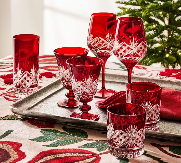Antique Cut Wine Stem Glasses | Pottery Barn