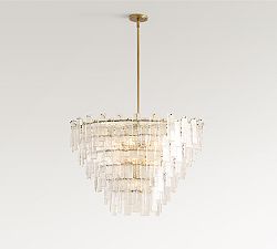 Avalon Cast Glass Round Tiered Chandelier (33")
