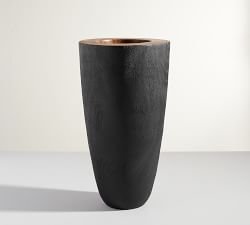 Burned Wood Black Vase