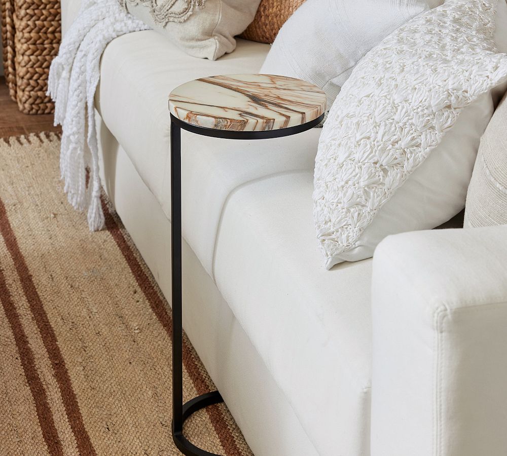 Delaney Round Marble C-Table (10") by Pottery Barn