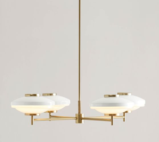 Hampshire Milk Glass 4-Light Chandelier (36")