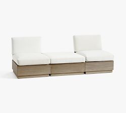 Indio Eucalyptus Modern Platform 3-Piece Modular Outdoor Sectional (91")