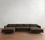 Jake Leather Double Chaise Sectional (145"&ndash;164")