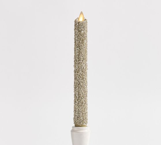 Premium Flickering Flameless Wax Taper Candle - Thumbnail 5