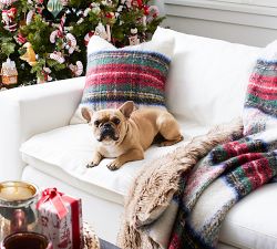 Stewart Plaid Faux Fur Back Throw