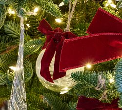 Etched Glass Ball With Bow