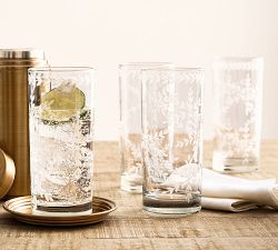 Etched Glass Snowflake Drinkware Collection
