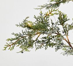 Faux Lit Frosted Juniper Berry Branch
