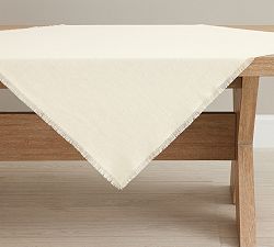 Frayed Linen Table Throw
