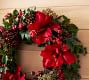 Lit Faux Amaryllis Twiggy Holiday Wreath &amp; Garland