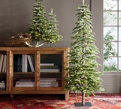 Lit Faux Pine Trees