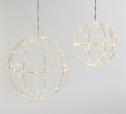Lit Indoor/Outdoor Crystal Orbs - Set of 2