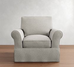 PB Comfort Roll Arm Slipcovered Swivel Chair