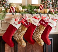 Classic Velvet Stockings - Ivory with Green Cuff