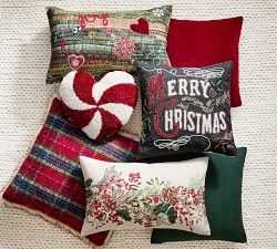 Peppermint Swirl Heart Shaped Pillow