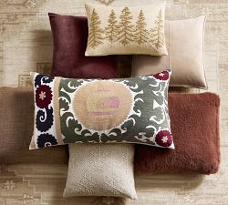 Treeline Embellished Lumbar Pillow Cover