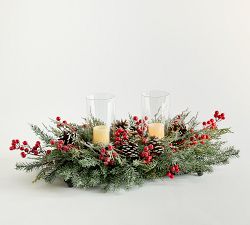 Faux Frosted Pine Centerpiece
