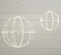 Lit Indoor/Outdoor Crystal Orbs - Set of 2