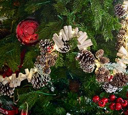 Pinecone &amp; Wood String Lights Garland