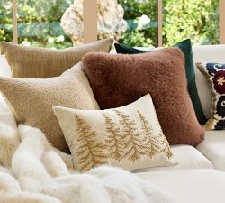 Treeline Embellished Lumbar Pillow Cover