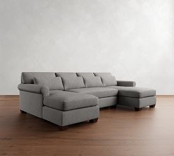 York Roll Arm Deep Seat Double Chaise Sectional (109"&ndash;129")