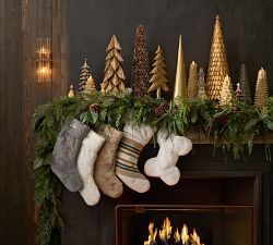 Faux Fur Alpaca Bone Pet Stocking