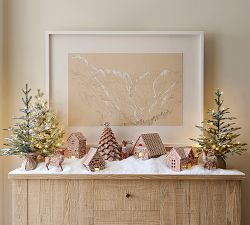 White Charcoal Snow Tops Framed Print