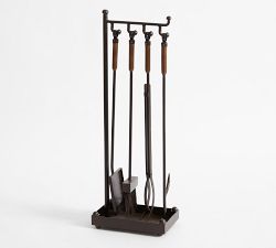 Industrial 5-Piece Fireplace Tool Set
