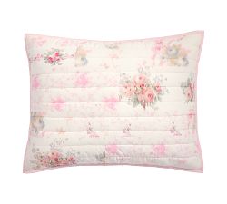 LoveShackFancy Floral Bow Patchwork Embroidered Quilted Sham