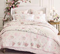 LoveShackFancy Floral Bow Patchwork Embroidered Quilted Sham