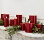 Premium Flickering Flameless Wax Pillar Candles - Red