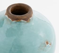 Spiro Handcrafted Terracotta Bud Vase - Teal