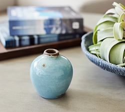 Spiro Handcrafted Terracotta Bud Vase - Teal
