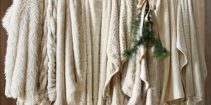 Dream Faux Fur Throw | Pottery Barn display picture 1