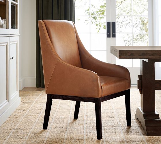 York Leather Dining Armchair by Pottery Barn