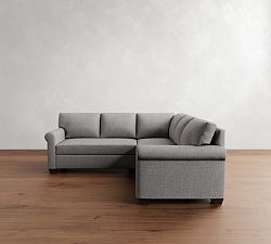 York Roll Arm 3-Piece L-Shaped Sectional (93")