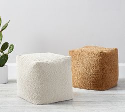 Cozy Teddy Faux Fur Pouf